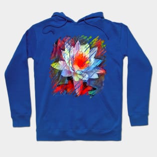 Water Lily. Colorful Grunge Collection Hoodie